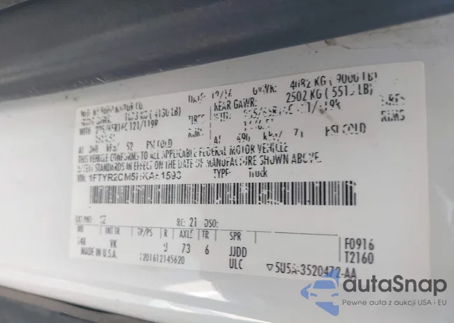 1FTYR2CM5HKA51593: 42810325