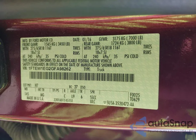 1FTEW1EG2GFA98262: 42810346