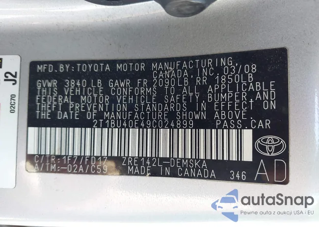 2T1BU40E49C024899: 42810414