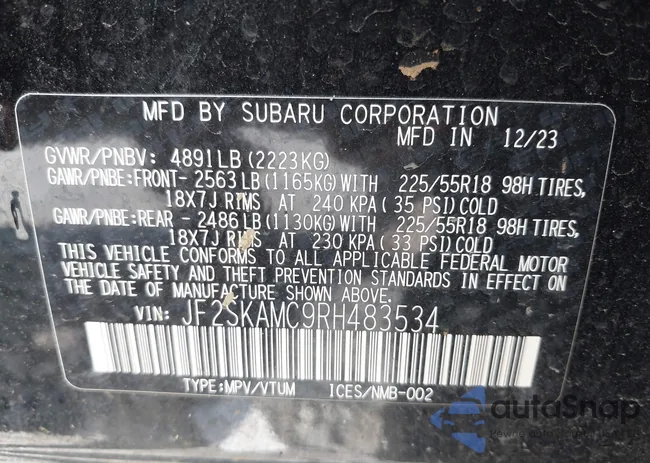 JF2SKAMC9RH483534: 42810461