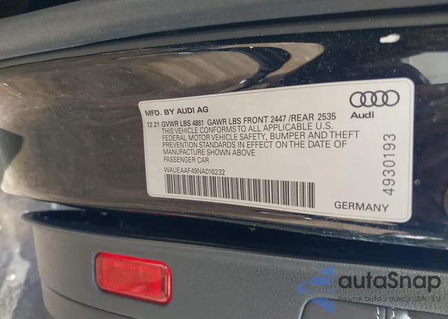 WAUEAAF49NA016232: 42810478