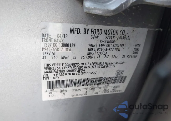 1FM5K8B81DGC56237: 42809941