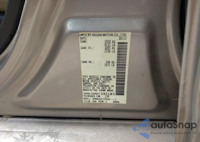 1N4AL3AP6FC592185: 42810952