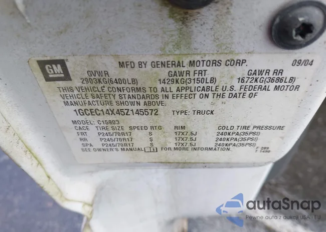 1GCEC14X45Z145572: 42811137