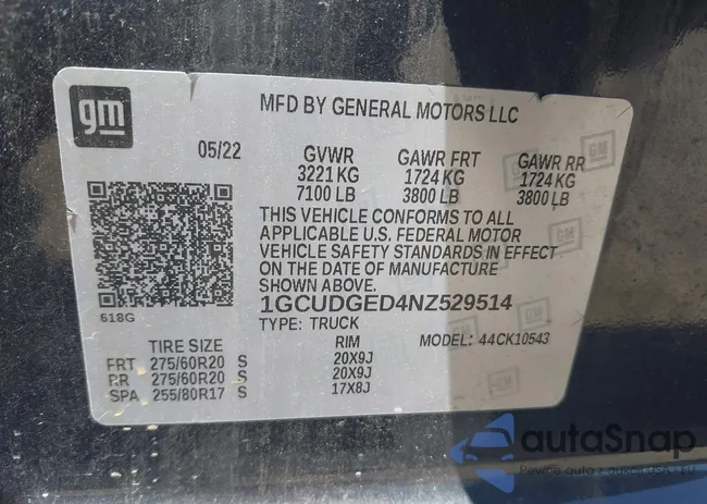 1GCUDGED4NZ529514: 42811173