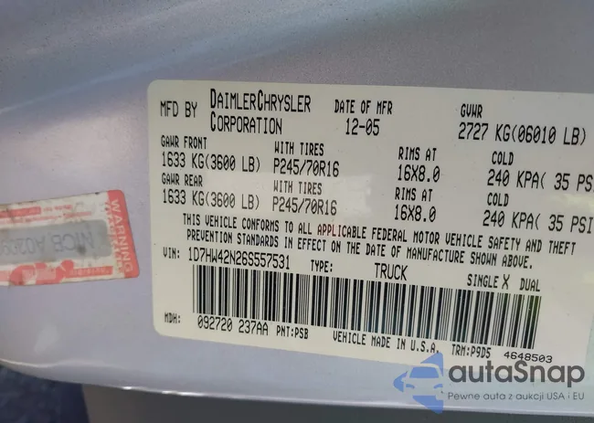 1D7HW42N26S557531: 42811210