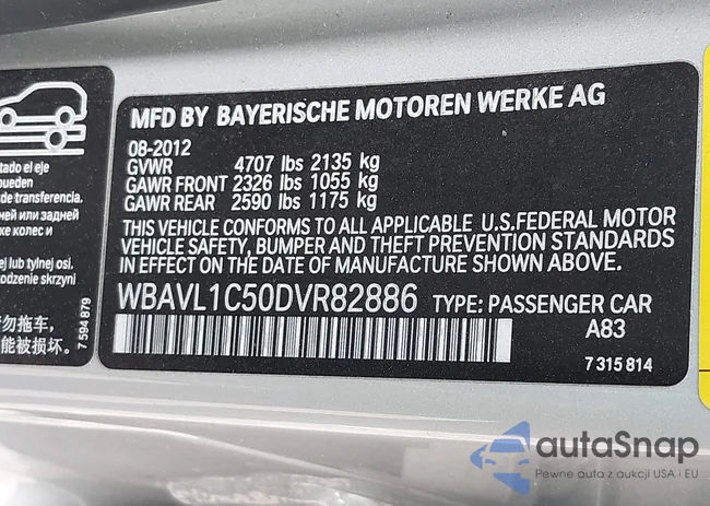 WBAVL1C50DVR82886: 42811305