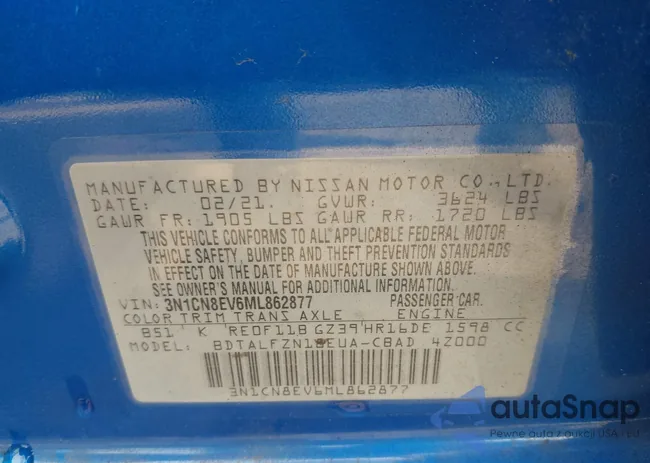 3N1CN8EV6ML862877: 42811316