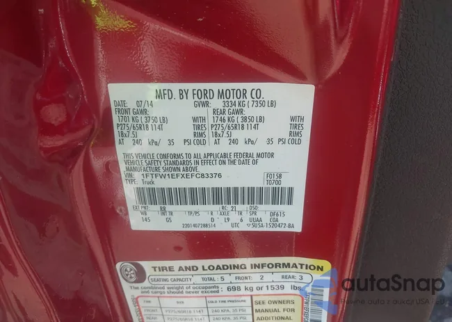 1FTFW1EFXEFC83376: 42811331