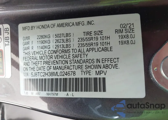 5J8TC2H38ML024678: 42811345