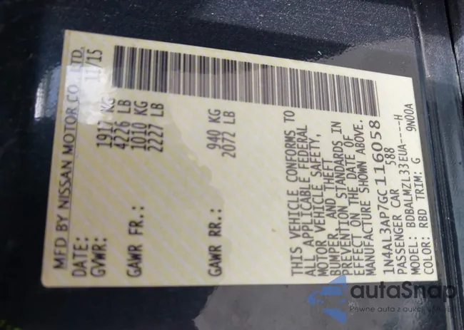 1N4AL3AP7GC116058: 42811447