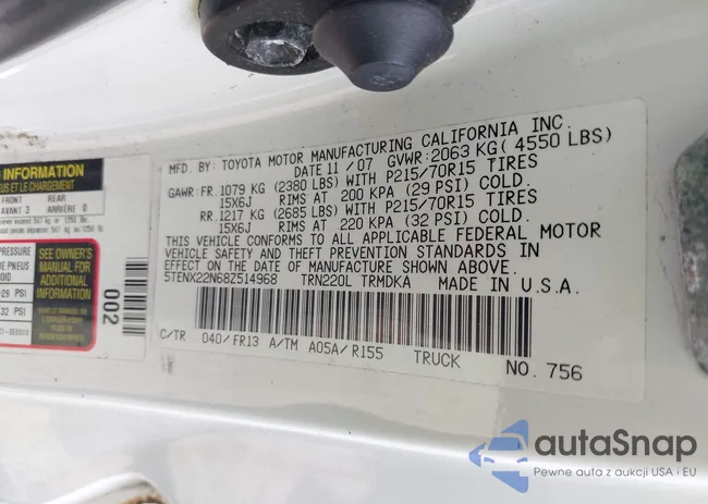 5TENX22N68Z514968: 42810518