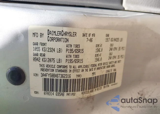 3A4FY58BX6T362316: 42810679