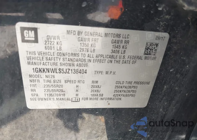 1GKKNWLS5JZ138404: 42810699