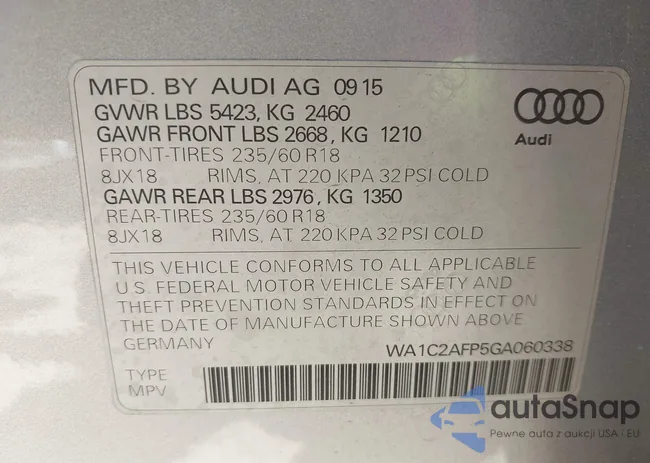 WA1C2AFP5GA060338: 42810733