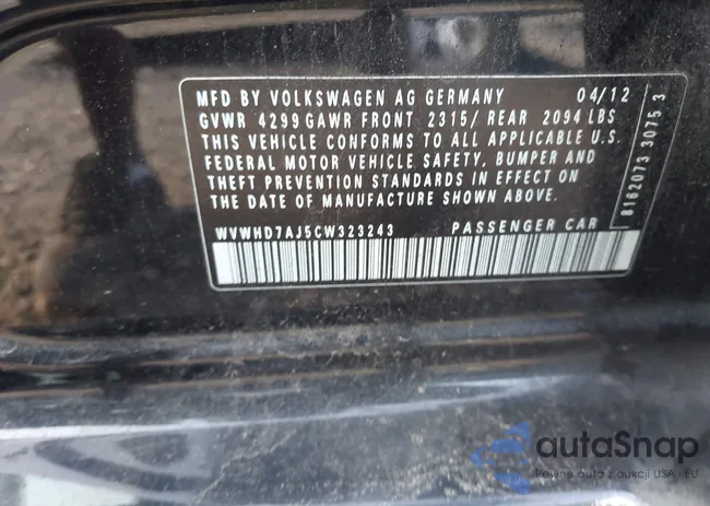 WVWHD7AJ5CW323243: 42810737