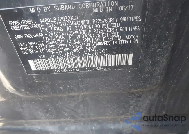 JF2SJAGC3JH426393: 42810817