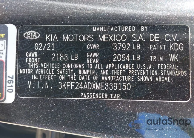 3KPF24ADXME339150: 42812001