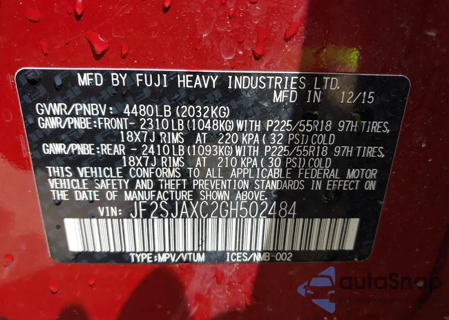 JF2SJAXC2GH502484: 42812028