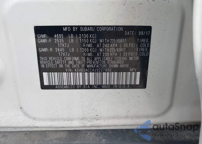 4S4BSACC4J3227900: 42812110