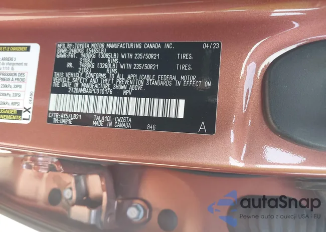 2T2BAMBAXPC010176: 42812162