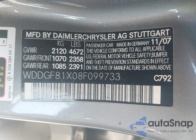 WDDGF81X08F099733: 42812253