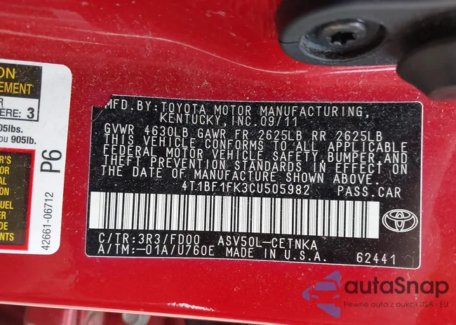 4T1BF1FK3CU505982: 42812288