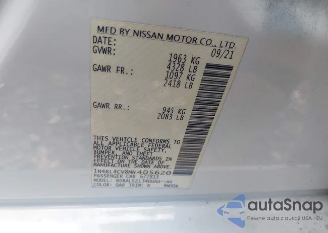 1N4BL4CV8MN405620: 42812302