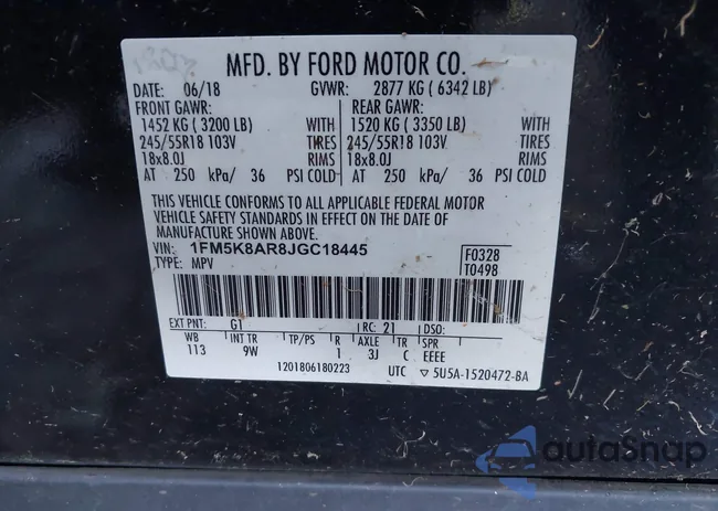 1FM5K8AR8JGC18445: 42812386