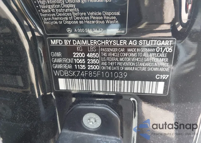 WDBSK74F85F101039: 42812397