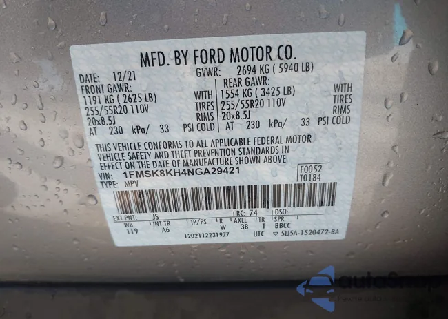 1FMSK8KH4NGA29421: 42811542