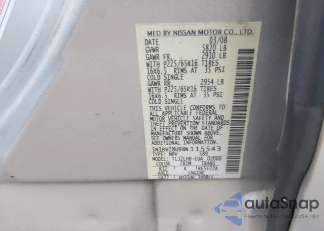 5N1BV28U98N115543: 42811908