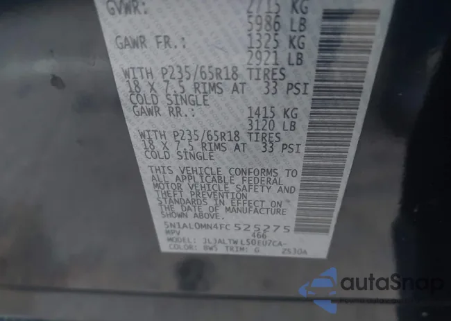 5N1AL0MN4FC525275: 42813020