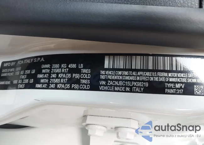 ZACNJBC15LPK98219: 42813025