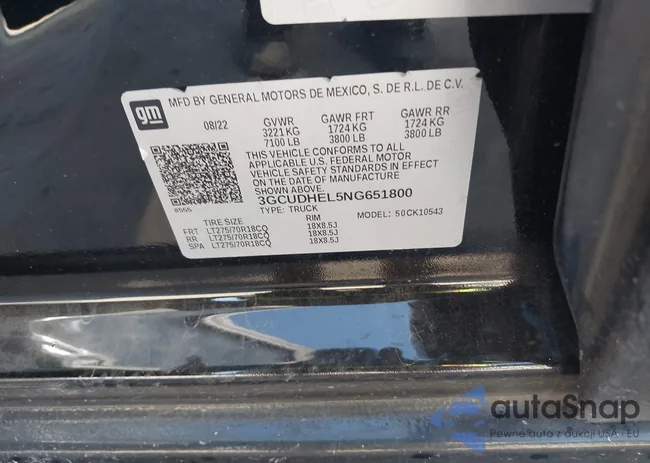 3GCUDHEL5NG651800: 42813030