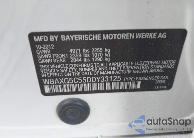 WBAXG5C55DDY33125: 42813035