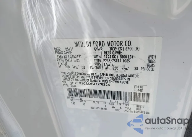 1FTEX1CM2BFB78224: 42813038