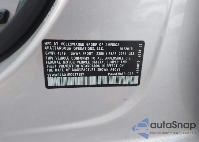 1VWAS7A31EC037187: 42813436