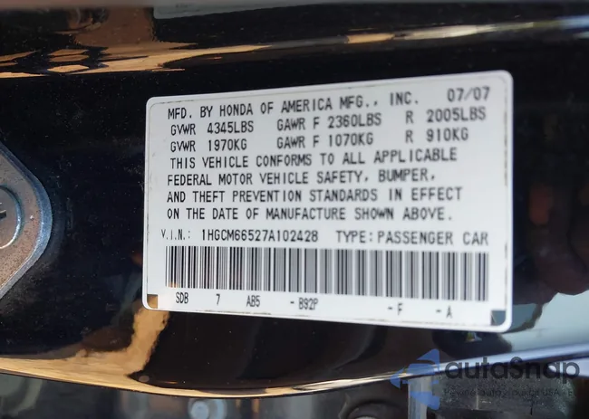 1HGCM66527A102428: 42812610