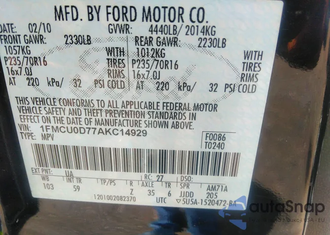 1FMCU0D77AKC14929: 42812639