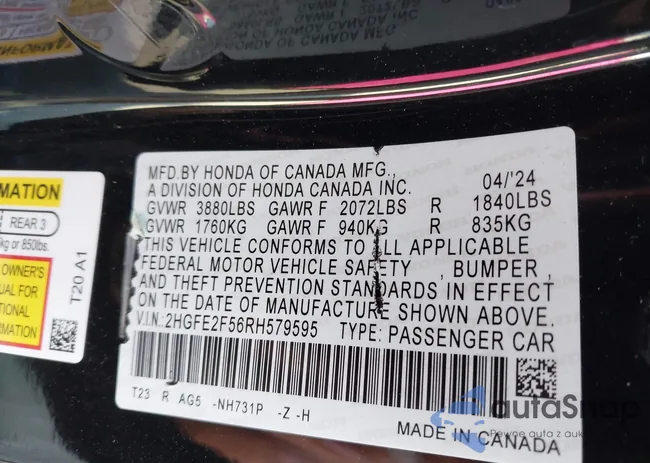 2HGFE2F56RH579595: 42812769