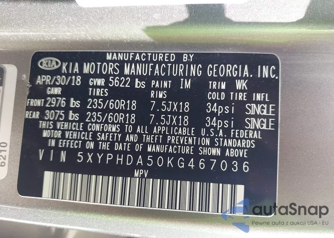 5XYPHDA50KG467036: 42812819