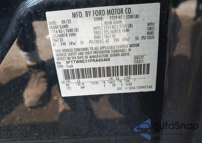 3FTTW8E31PRA85468: 42812840