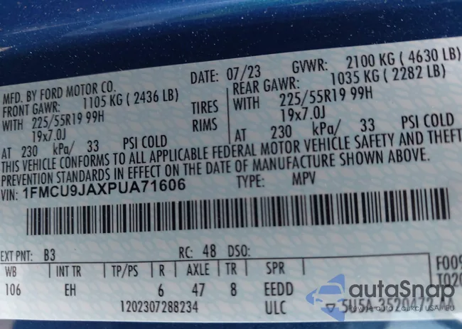 1FMCU9JAXPUA71606: 42812868