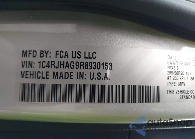 1C4RJHAG9R8930153: 42812908