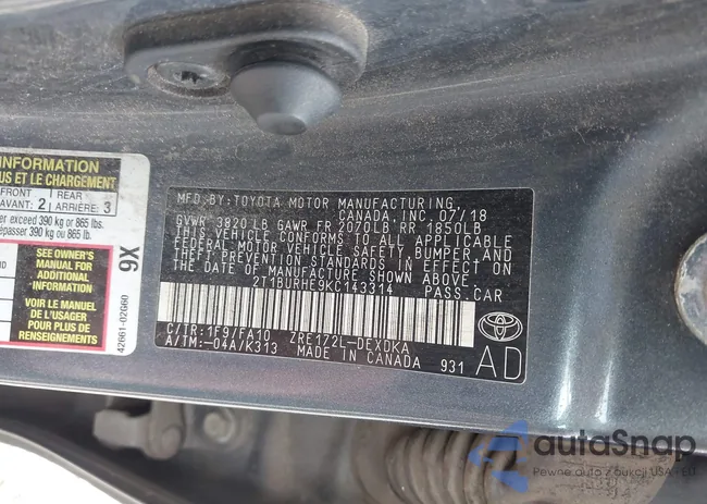 2T1BURHE9KC143314: 42813976