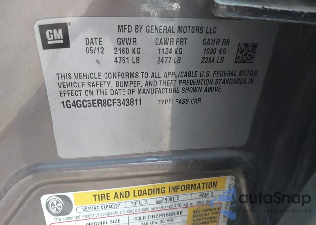 1G4GC5ER8CF343811: 42814128