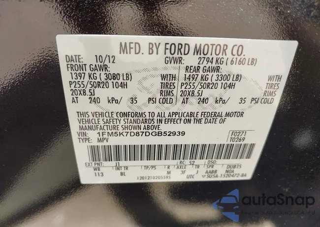 1FM5K7D87DGB52939: 42814176