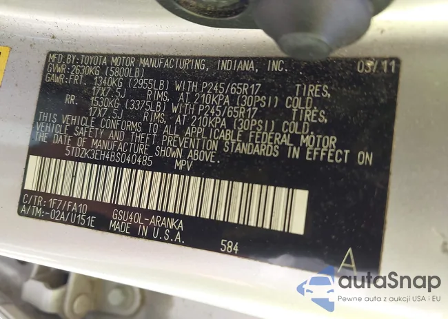 5TDZK3EH4BS040485: 42814318