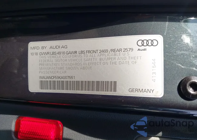 WAUANCF59KA007551: 42813563